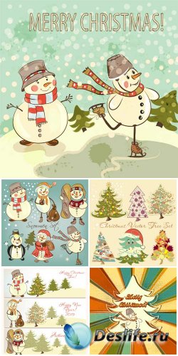      / Christmas in vintage style vector
