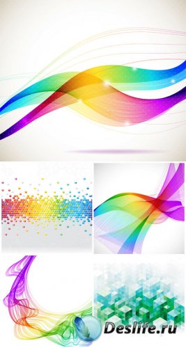       / Abstract vector background with colored lines