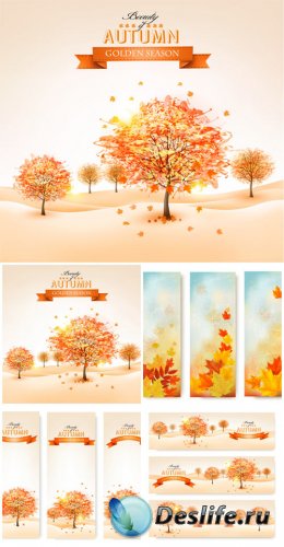  ,      / Autumn backgrounds, banners w ...