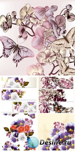    ,    / Floral backgrounds and banners ...