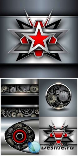      / Vector backgrounds with metall ...