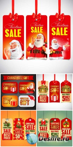    ,   / Christmas labels in vector, discount cards