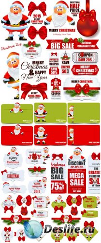 ,  ,  / Christmas vector, santa claus, labels