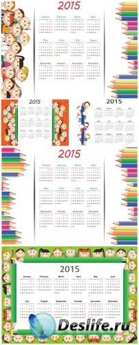   2015   / Vector calendar 2015 with children