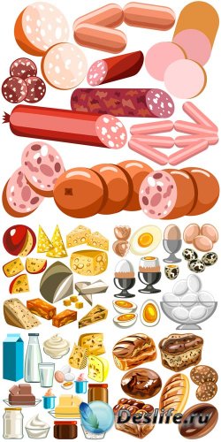   , , , ,  / Food vector, meat, bread, cheese, milk