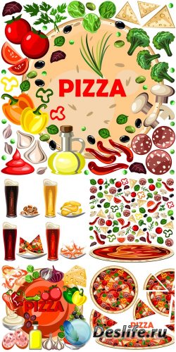 ,      / Pizza ingredients for pizza vector