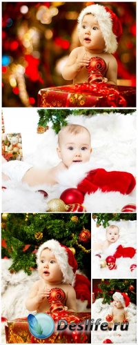     / Child have a Christmas tree - Stock Photo
