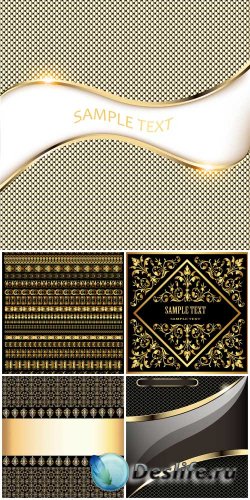     ,  / Vector background with gold decoration, patterns