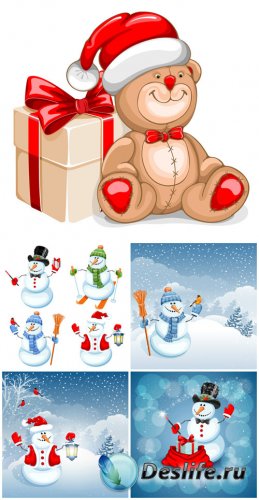  ,  / Christmas vector, snowmen