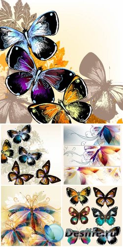 ,      / Butterflies, backgrounds and banners vector