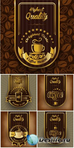    ,  / Vector backgrounds with coffee label
