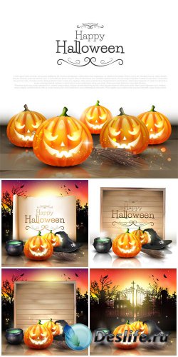   , ,  / Halloween vector, pumpkins, candles #1