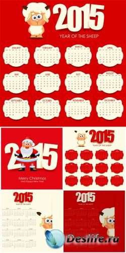   2015 ,     / Calendars for 2015, santa claus vector