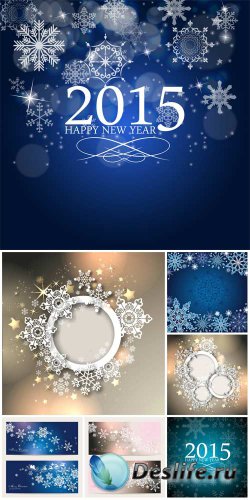Christmas vector, silver and blue background with snowflakes