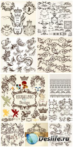 Design decorative elements vector, ornaments, heraldry