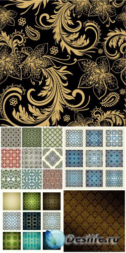 Texture, vector backgrounds with floral patterns, vintage