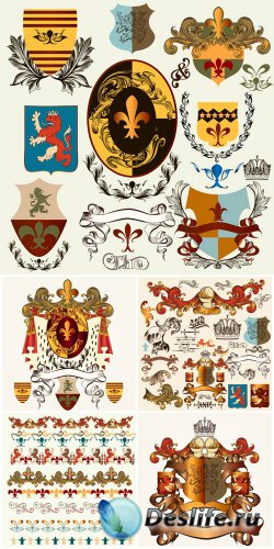 Decorative elements, ornaments, heraldry vector