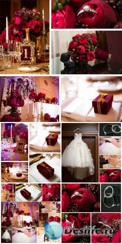 Wedding collages, wedding rings, flowers