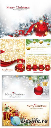 Christmas vector background with Christmas balls and gifts
