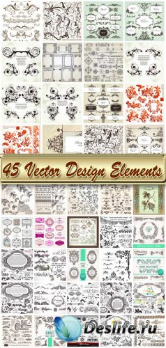 Patterns and ornaments, vintage design elements vector