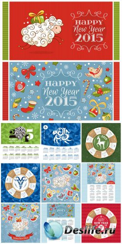 Christmas vector, calendar 2015, Christmas elements