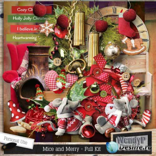 Новогодний скрап-набор - Mice and Merry