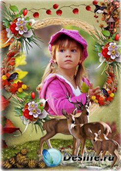 Детская рамка для фото - Осенний лес